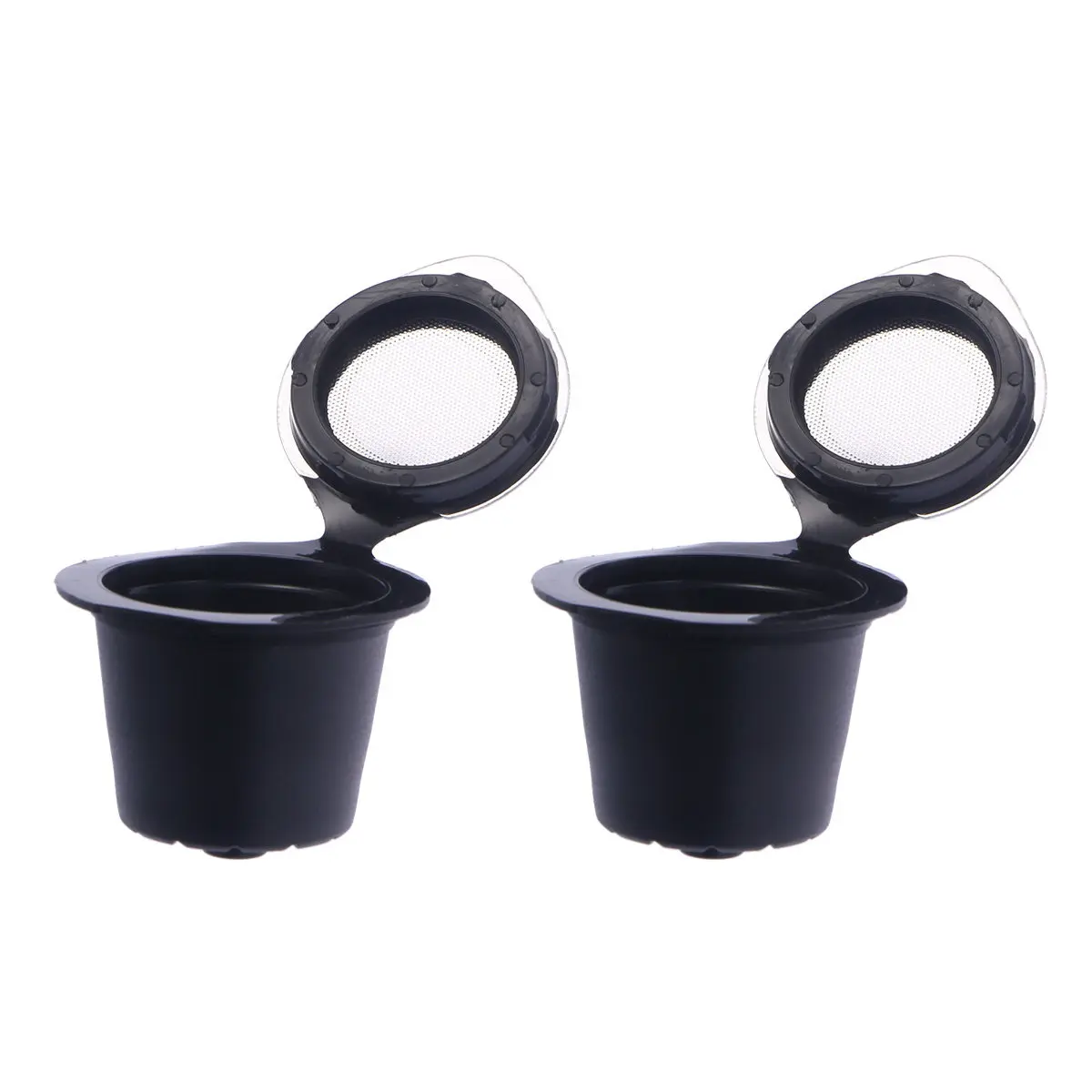 

2Pcs Reusable Coffee Shell Filter Capsules for Single Serve Machines Bpa Free Stainless Steel Lid Coffee Easy