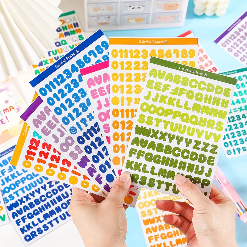 

Pastel Alphabet & Number Stickers for Scrapbook, Cute Minimalist Journal DIY Decals, Memory Book Photo Album Decor