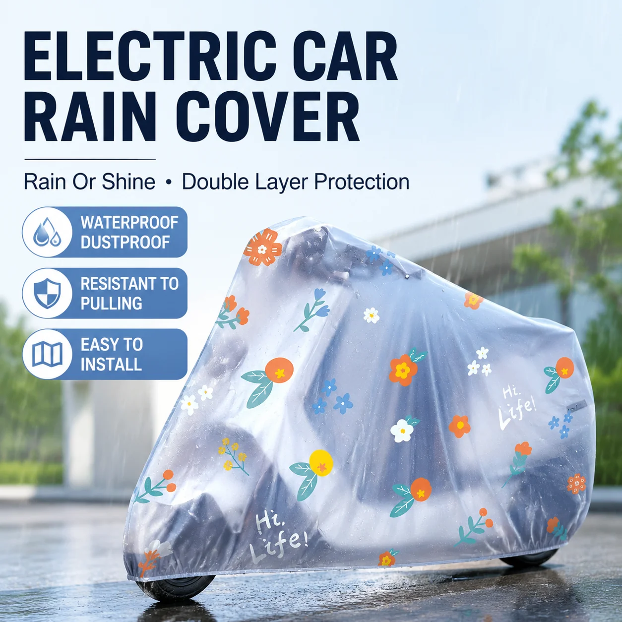 Bicycle Rain Cover Waterproof UV Protection Dustproof Portable Protective Bike Gear for Electric Bike MTB Outdoor Cycling