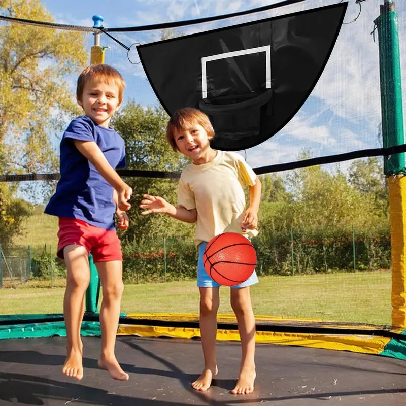 Trampoline Basketball Hoop Multipurpose Trampoline Basketball Hoop Set Sunproof Basketball Hoop With Pump & Ball For Boys And