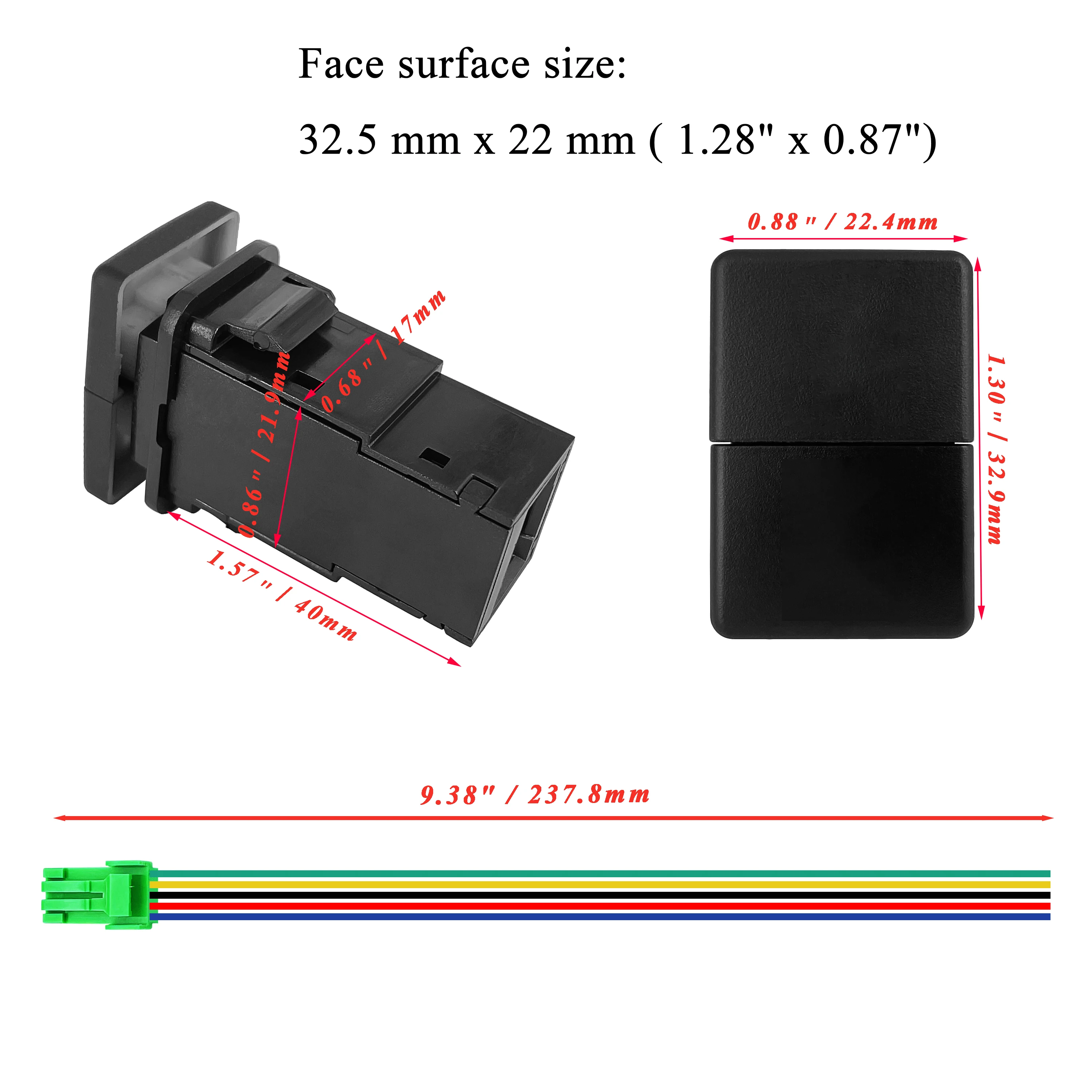 Doppel abdeckung Doppel druckknopf schalter 12V grün/rot LED ein aus/kurz für Toyota Tundra Land wasserdicht ip66 Autozubehör