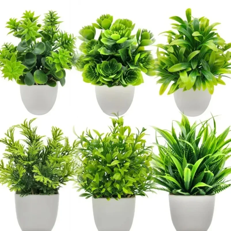 

1set Artificial Plant with Plastic Pot for Home Office Desk Living Room Bedroom Decor Fake Greenery No Maintenance Required