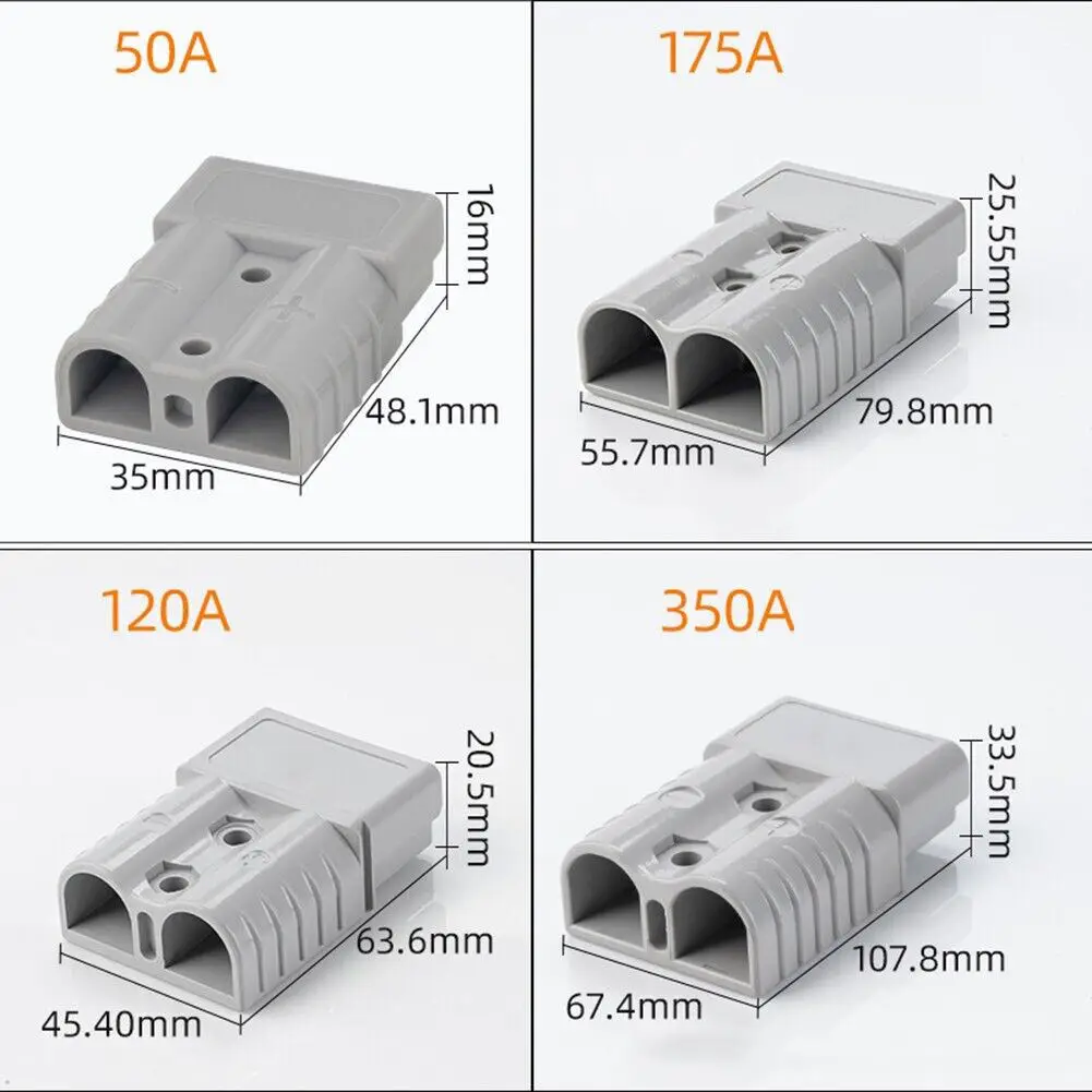 1Set 50A-350A Anderson Style Power Connector 600V Quick Disconnect Plug for Battery Solar Caravan Winch Heavy Duty Terminal
