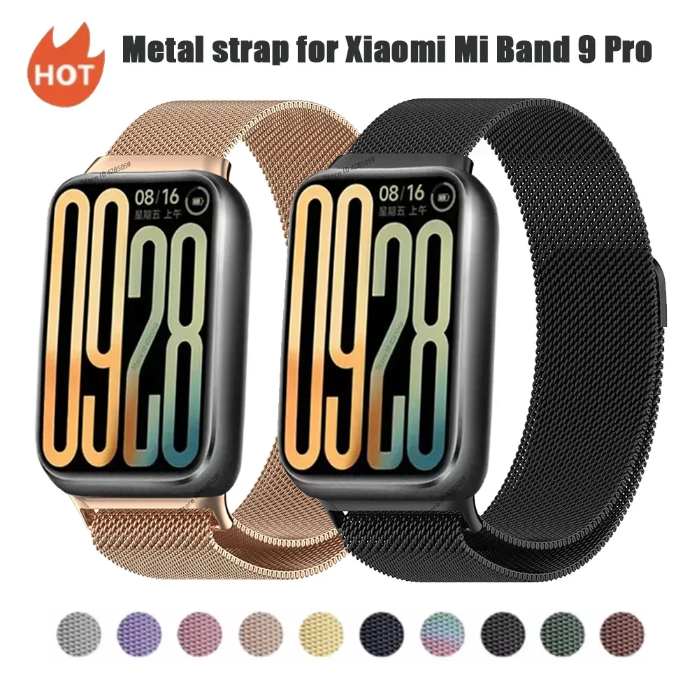 Milanese Loop Strap For Xiaomi Mi Band 9 Pro Smart watch Bracelet Wristband For Mi Band 9 Pro 8 Pro Accessories Metal Strap