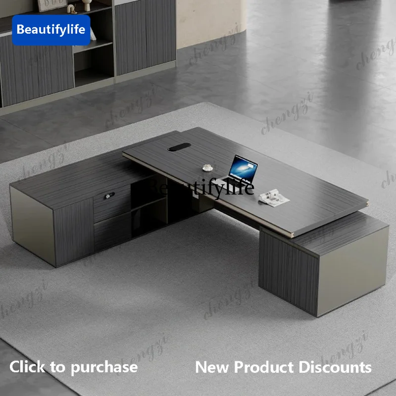 C45  Luxury Modern Asthetic Office Desks Storage Chair L Shaped Executive Standing Computer Desks Study Laptop Escritorio