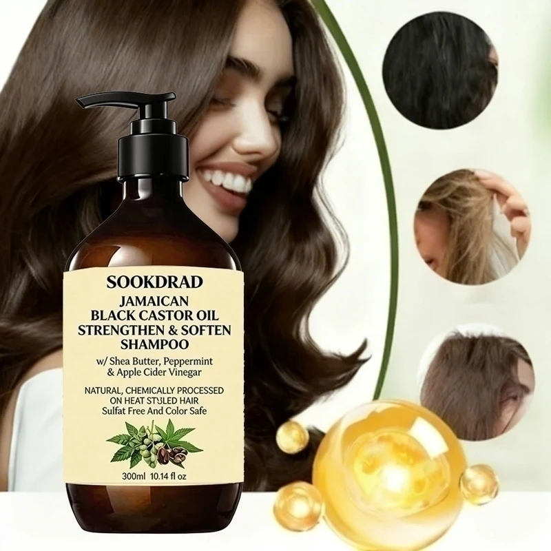 Jamaican Black Castor Oil Shampoo, Sulfate Free, Peppermint Infused, Color Safe 300ml