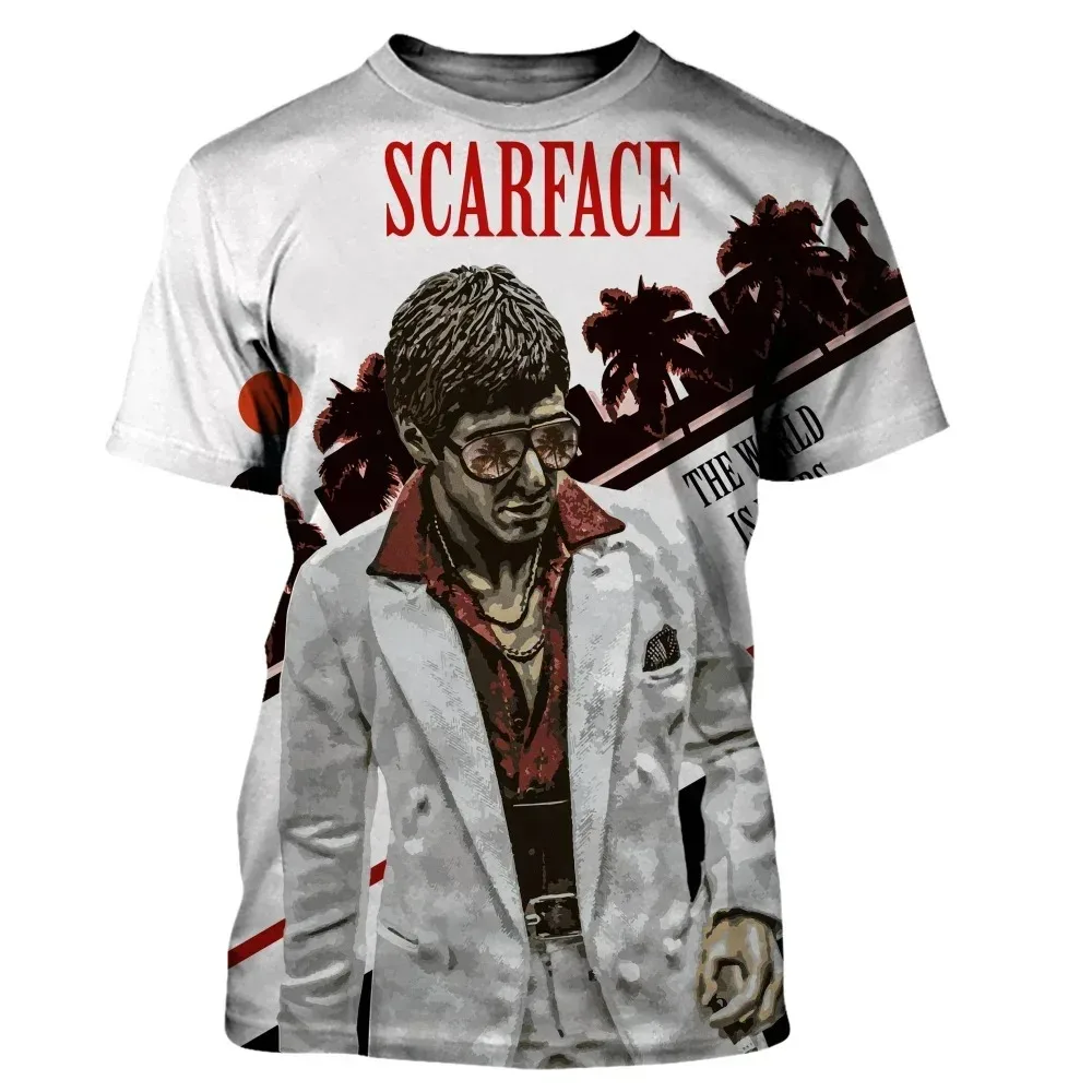 

2024 Scarface Men's and women New Fashion High Quality 3D Printed T-shirts Ioose Casual Harajuku Style Tshirt Streetwear Tops