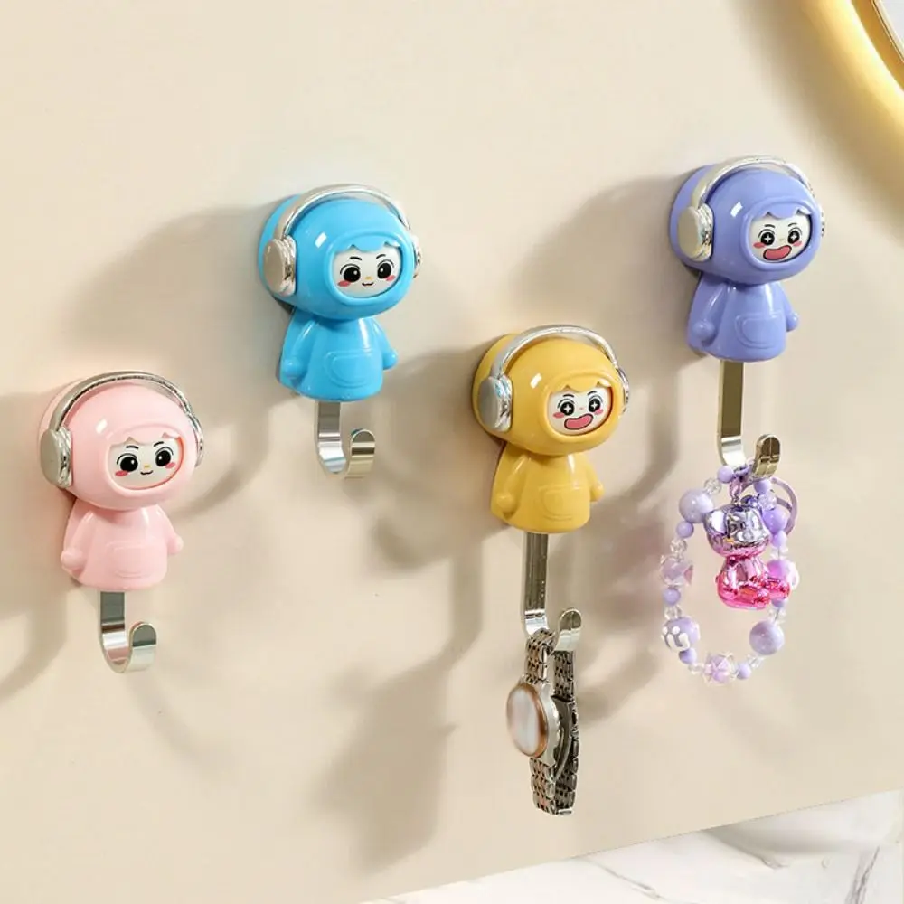 

Cartoon Design Face Changing Hook Cute Style Waterproof Decorative Hooks Moisture-proof No Hole Organization Hooks Girl Room