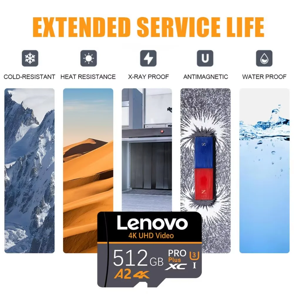 بطاقة ذاكرة Lenovo 2TB Micro TF SD 512GB 1TB بطاقة ذاكرة 256GB 128GB SD A2 U3 محسنة لسطح البخار/ROG Ally Gaming 170 برميل/الثانية للقراءة #5