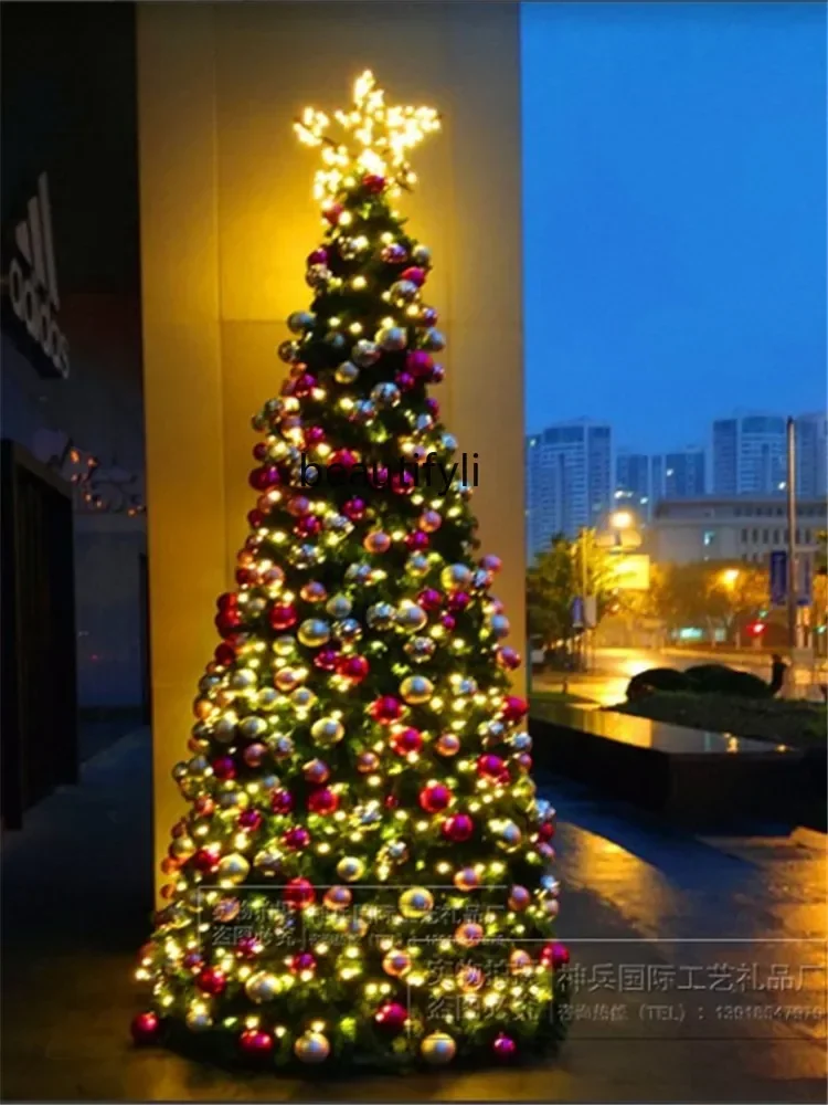

Christmas tree, large 4 m 5/6/7/8/9/10/11/12/13/14/15/16 m reinforced steel frame decorative tree C56