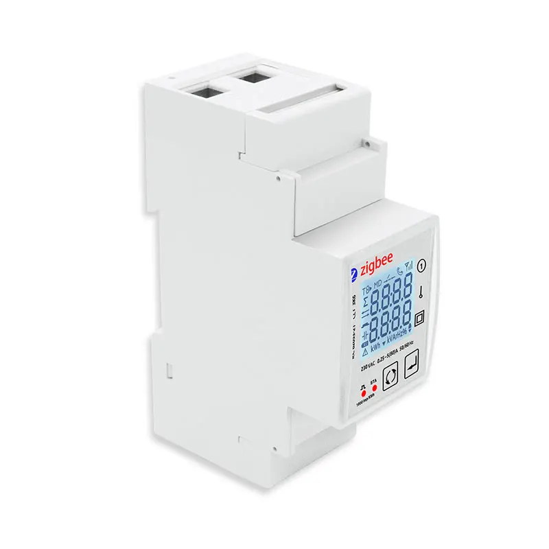 Zigbee Electric Energy Meter Single-Phase Tuya Din Rail Power Monitor KWh Wattmeter 230VAC 80A TAC2161C