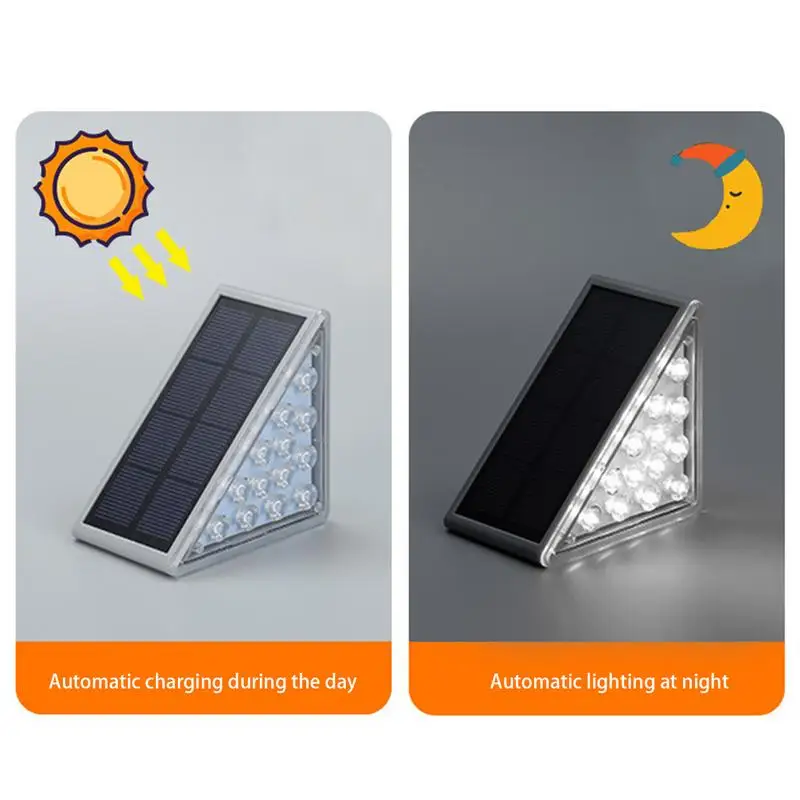 

Solar Stair Lamp IP68 Waterproof Outdoor Triangular Garden Decor Solar Light Pathway Yard Patio Steps Fence Lamps Automatical