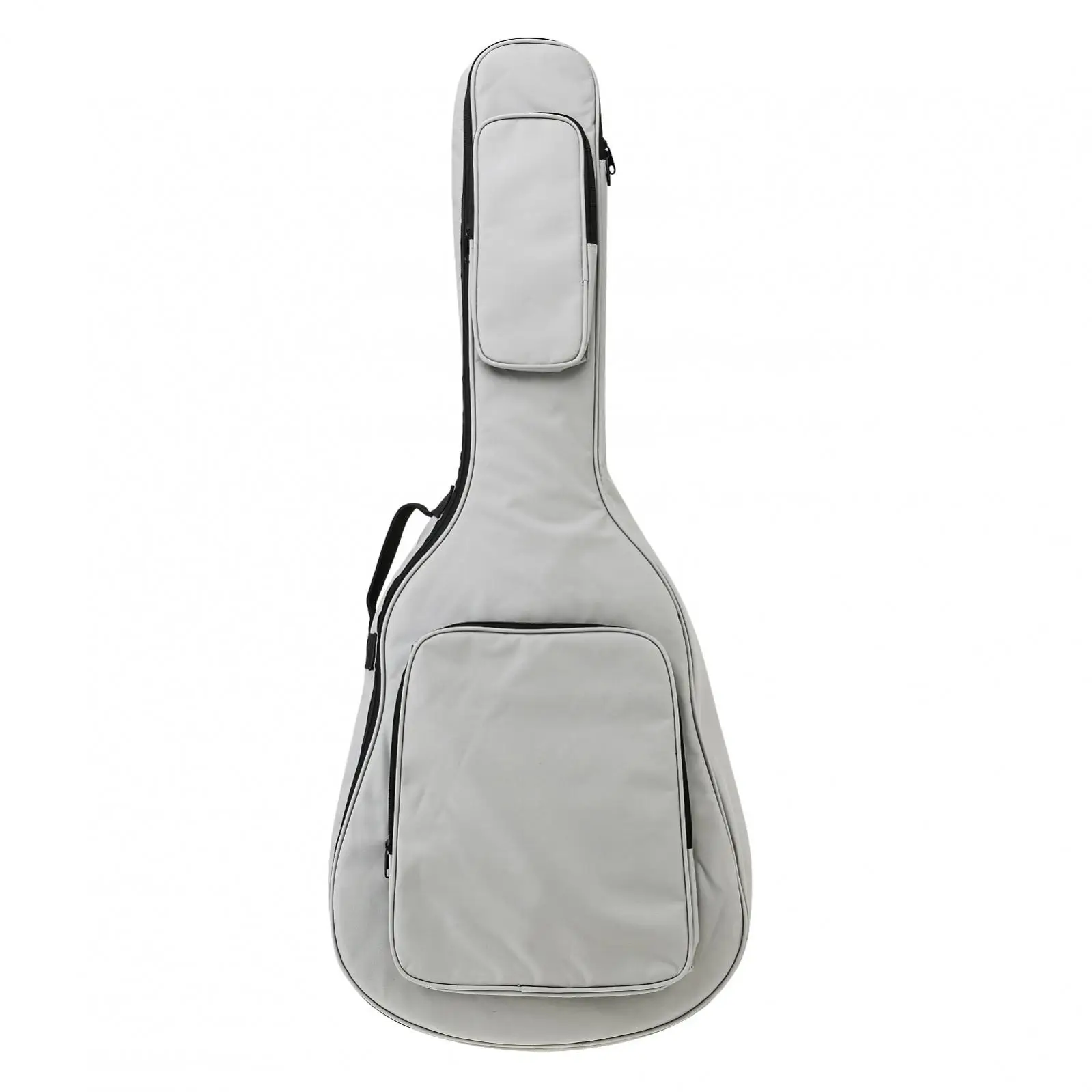 40 / 41 Inch 12mm Thick Padding Acoustic Guitar Gig Bag Waterproof Oxford Cloth Gray Soft Guitar Case for Guitar with Neck Strap