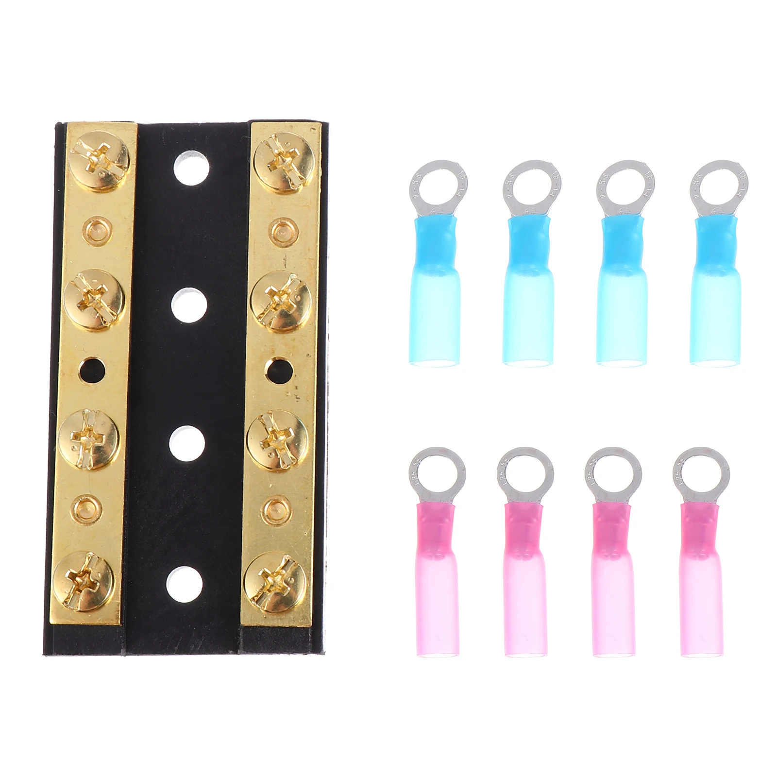 

1 set 1 Set 60A Dual Row 4 Position Power Distribution Bus Bar Durable Terminal For Automotive Marine Boat Rv Motorcycle Wiring