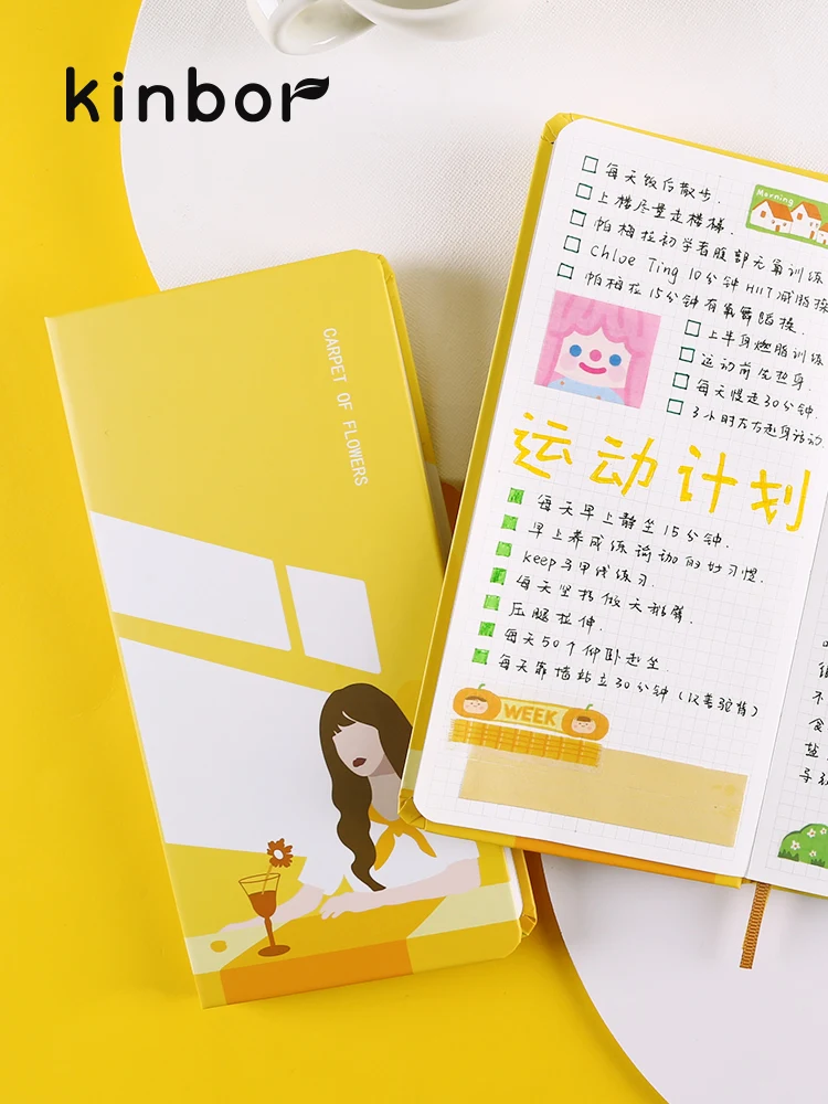 Kinbor โน้ตบุ๊ครายสัปดาห์รายเดือน Diary Planner 88แผ่น Notepad Organizer วาระการประชุมตาราง Блокнот สำหรับสำนักงานเครื่องเขียนโรงเรียน