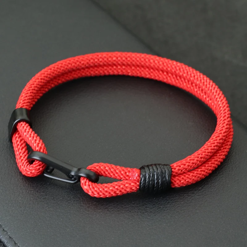 New Fashion Men Bracelet Rope Handmade Mountaineering Buckle Macrame Braclet Homme Gift For Him Pulseira Corda Masculina