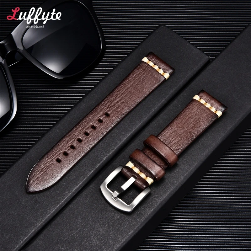 Handgefertigtes Vintage Retro italienisches Leder Uhrenarmband 18mm 20mm 22mm 24mm Herren Damen Universal Leder Uhrenarmband