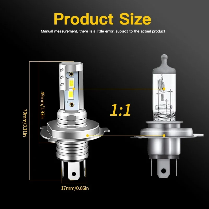 H4 HB2 9003 LED Motorcycle Headlight Bulbs Hi Lo Beam Moto Lights For Ducati Monster 1000 2003-2005 Canbus Motorcycle Headlamp