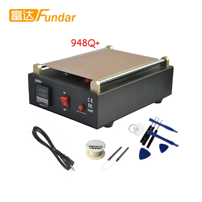 Hot New 948Q+ 11 Inches Built-in Vacuum Pump LCD Screen Separator Machine for Fix Phone Lens Glass with 100m Cutting Wire