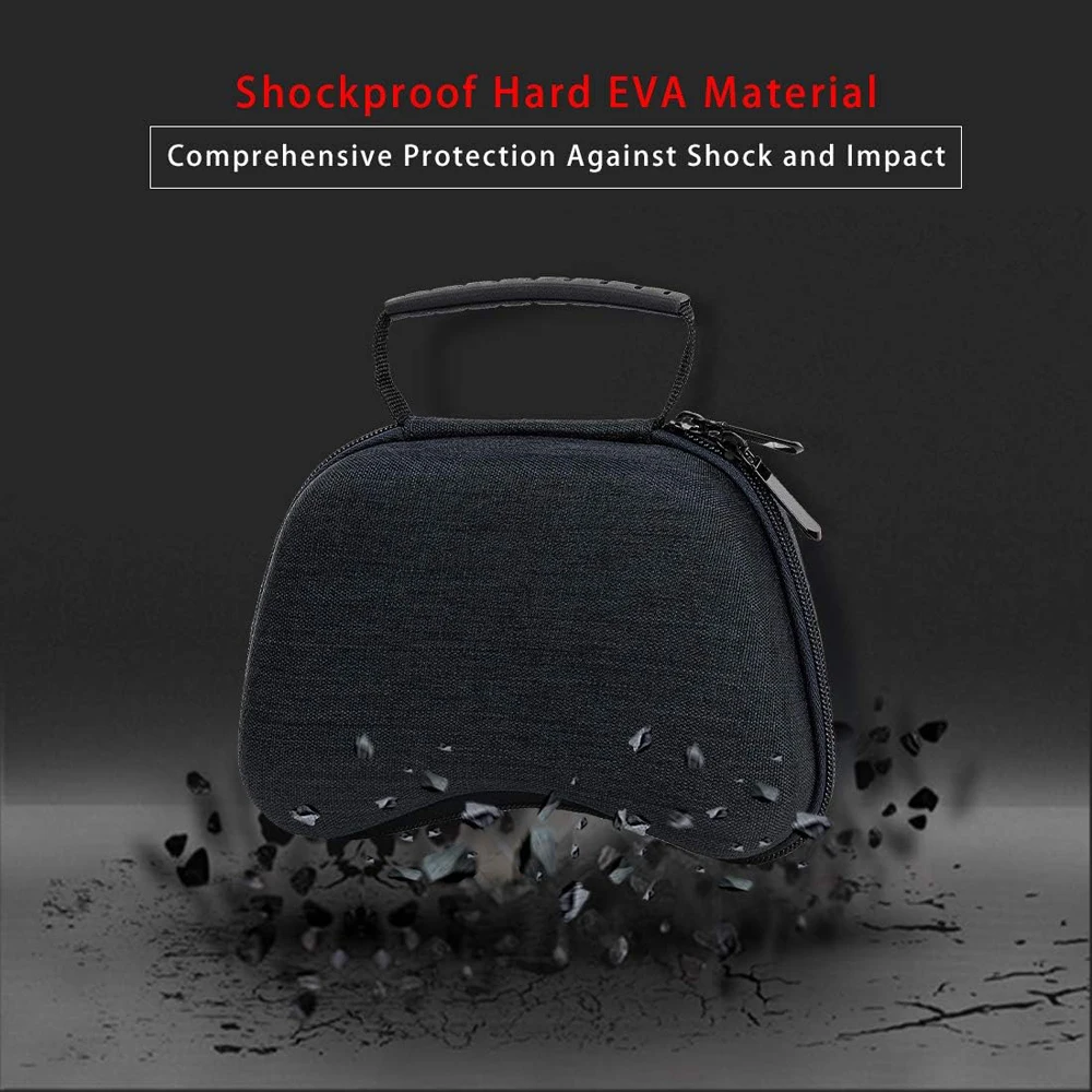 Hard Travel Case for PS5/Xbox Series X/S/Switch Controllers - Shockproof EVA Hard Shell Carrying Protector with Accessory Pocket