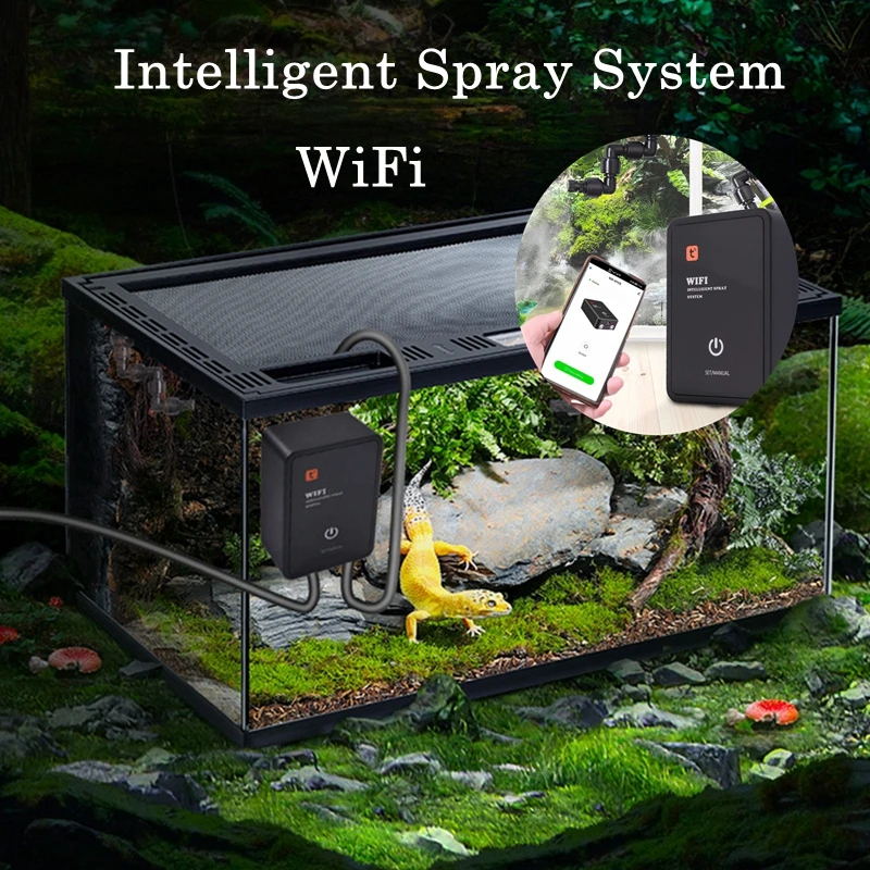 

WiFi Rainforest Tank Timing Spray System Reptile Intelligent Spray Humidification System APP Control Irrigation Timer