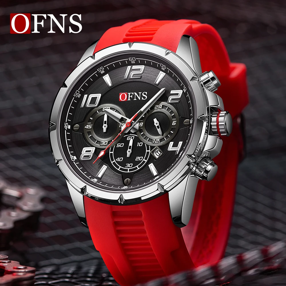 

OFNS 8027, мужские кварцевые часы для отдыха и моды, календарь, деловые шестиигольные многофункциональные водонепроницаемые мужские часы с маленьким циферблатом