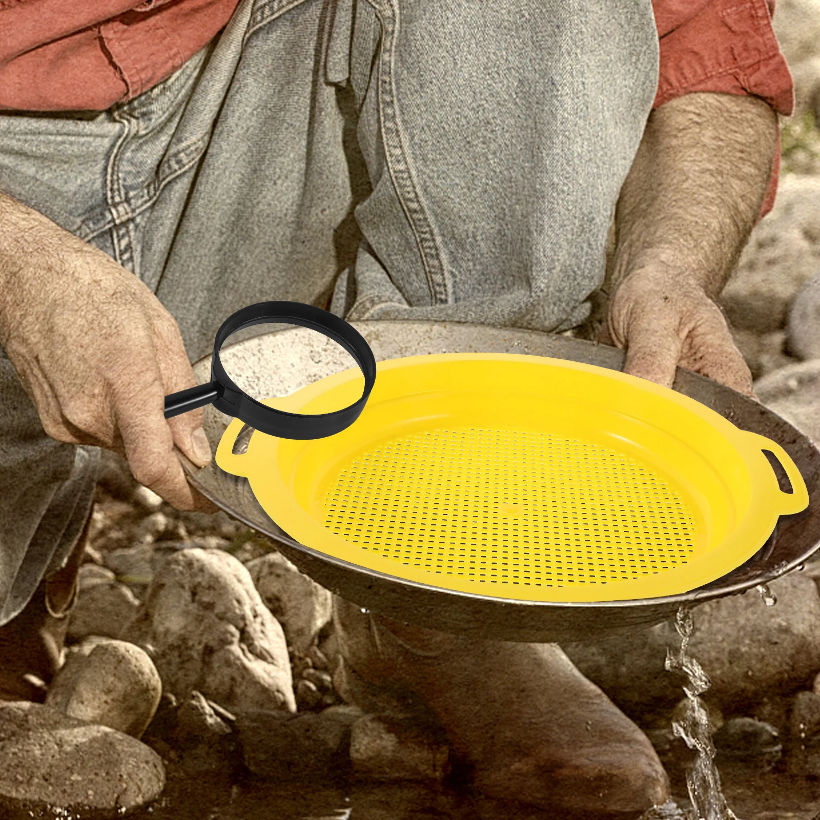 

1 Set Gold Panning Kit Portable Mesh Pan For Dirt Screen Sifter Fine Mesh Sieve Soil Gravel Sorting Sifting Pan