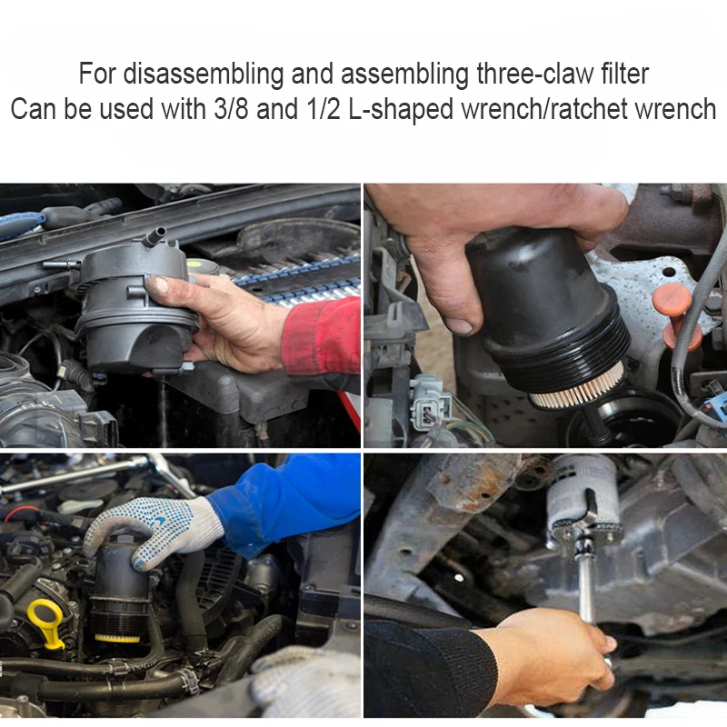 Two Way Oil Filter Change Wrench Automobile Repair Element Wrench Auto Adjustable Universal Car Repairing Tool Filter Wrench
