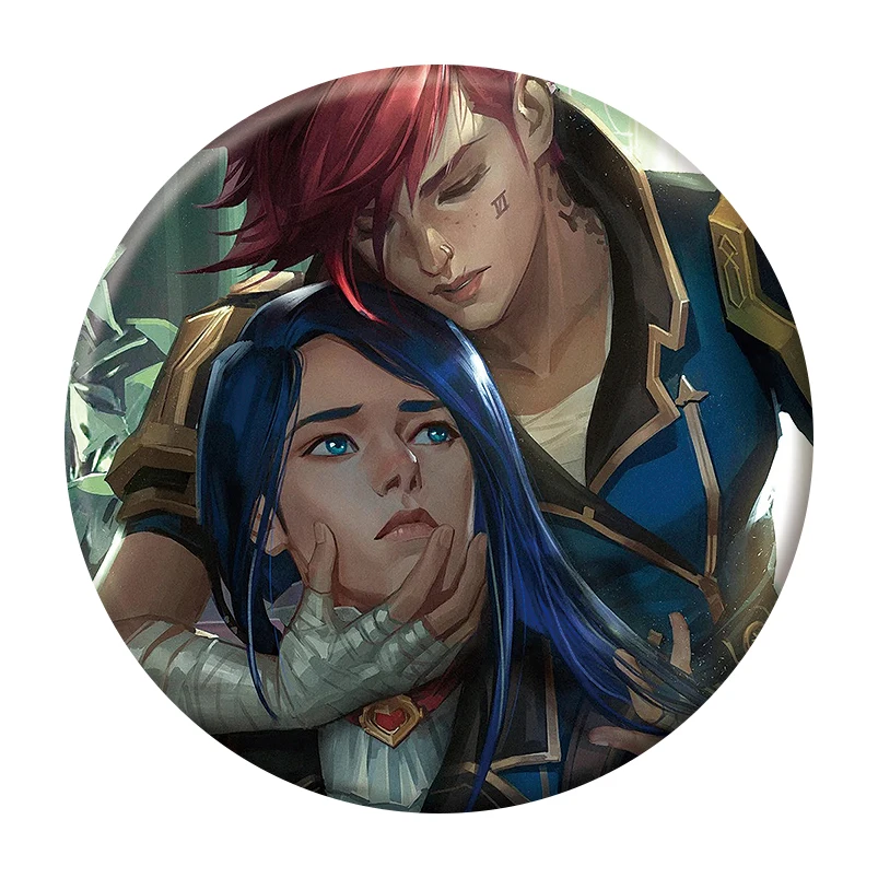 Game Arcane Season 2 Brooches Cute Figure Vi Jinx Caitlyn Badge League of Legends Backpack Clothes Jewelry Accessory Button Pin