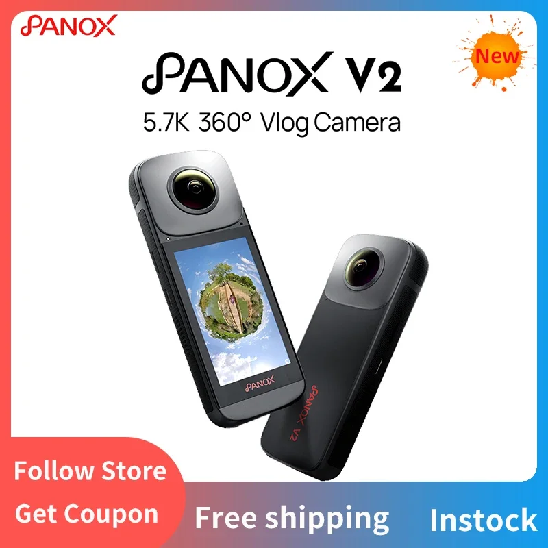 Panox V2 5.7K 360 panoramatická akce kamera 360 stupňů panoramatická výstřel 4K kamera anti šindel pro bydlet outdoorové sport jet