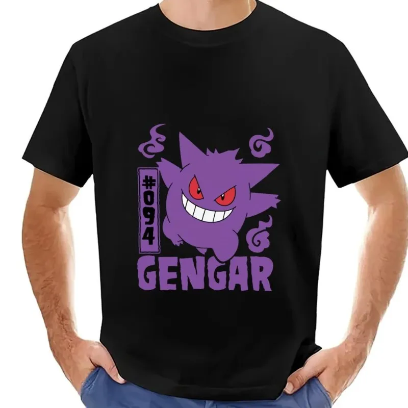 

Футболка MINISO P-Pokemon G-Gengar для мужчин и женщин, комбинированная одежда для пар, Модный хлопковый воротник с коротким рукавом