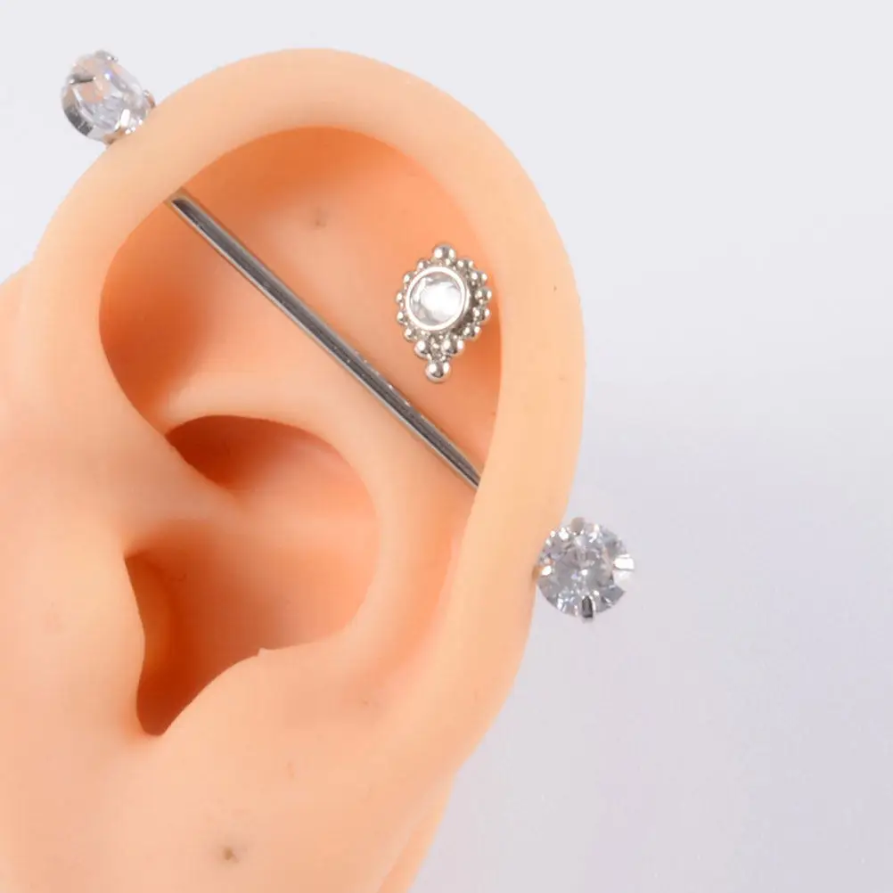 Silicone Ear Models 2 Pack Realistic Soft Touch Ear Piercing Practice Training Display Accessories