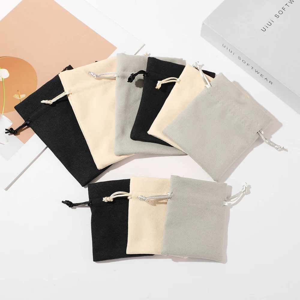 

50pcs/lot 8*10cm, 10*12cm, 10*15cm Double-sided Velvet Drawstring Pouches Party Wedding Gift Dust-proof Storage Bag Custom Logo