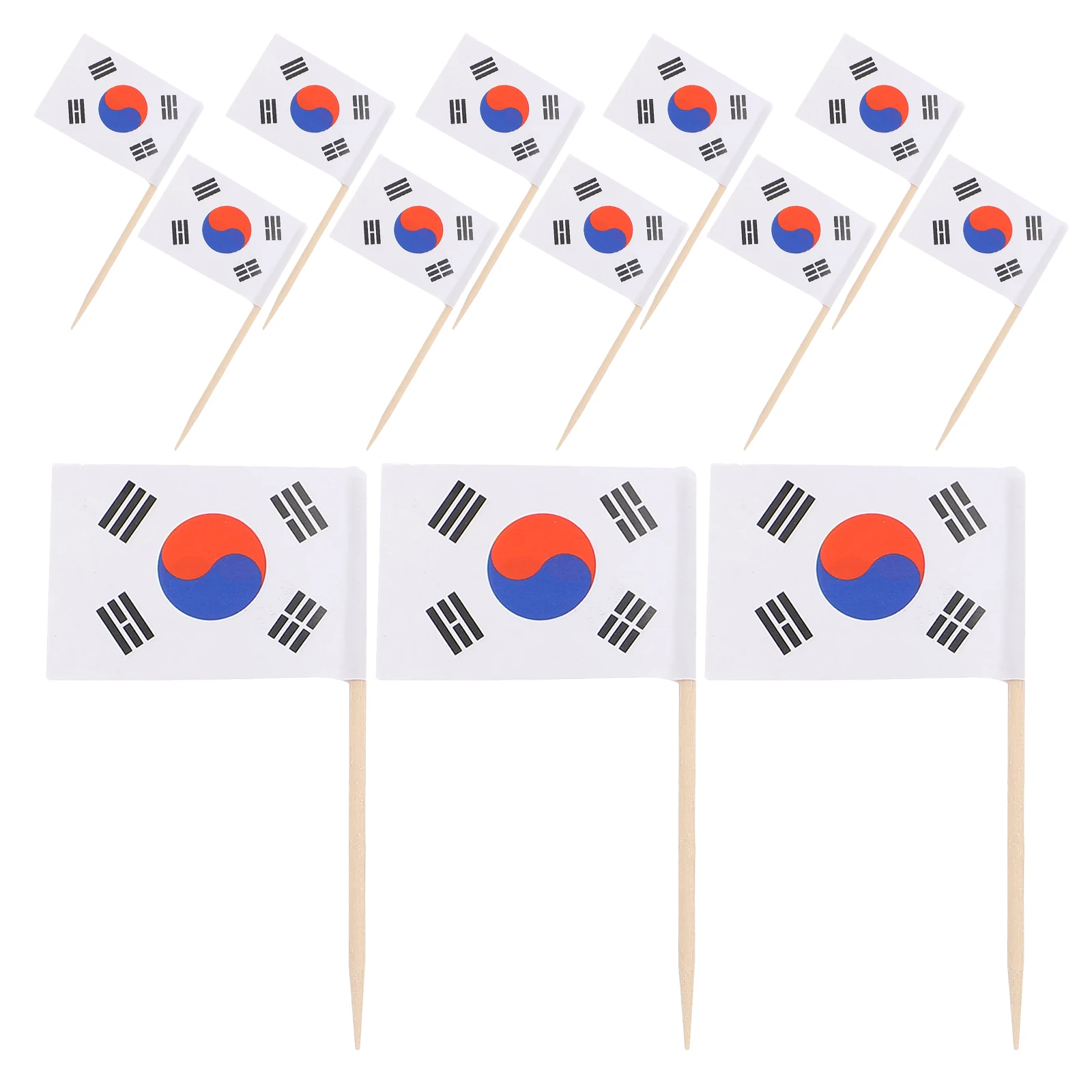 

200pcs Flag Picks Wood Paper Cocktail Dessert Toppers Appetizer Fruit Toothpicks Party Supplies Bar Tools Kitchen Barware