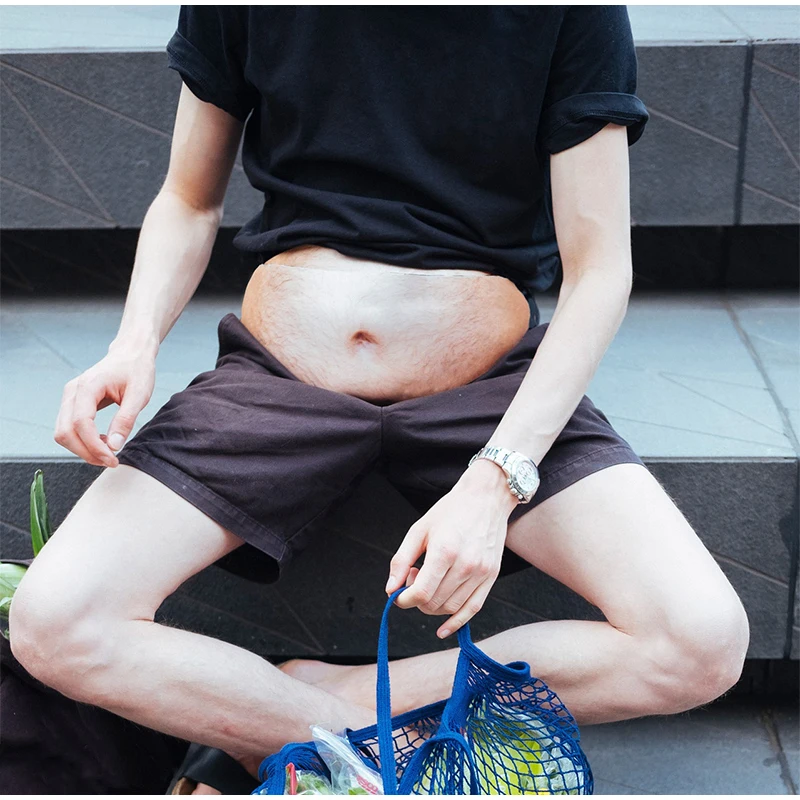 Versteckte Aufbewahrungstasche Bizarre Bierbauch-Gürteltasche - 3D Fake Bauch-Gürteltasche mit Reißverschluss für Outdoor-Reisen 2026 – Detail 11