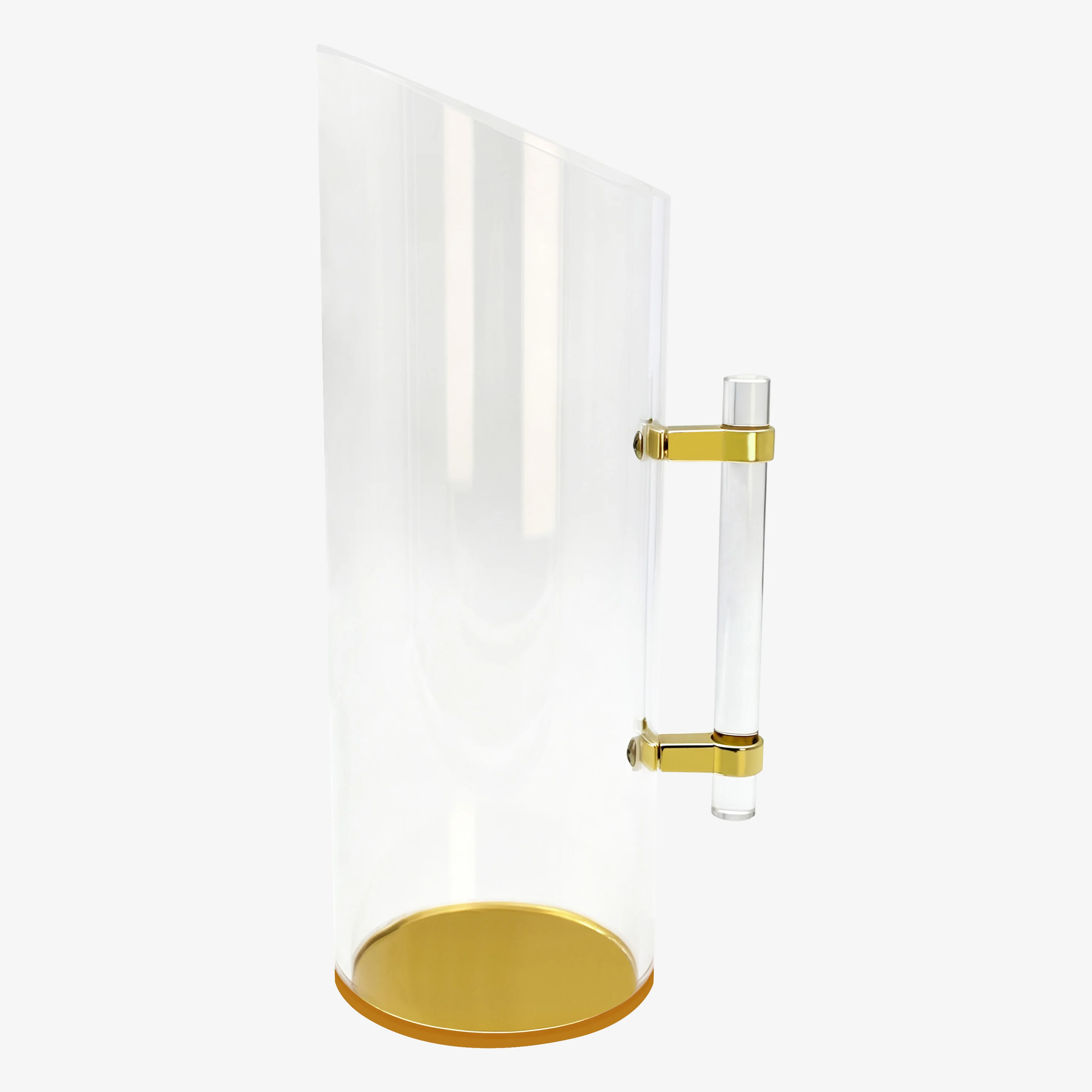 Judaica Lucite Pitcher with Gold Handle Creative Design Clear Acrylic Pitcher with Gold Bottom
