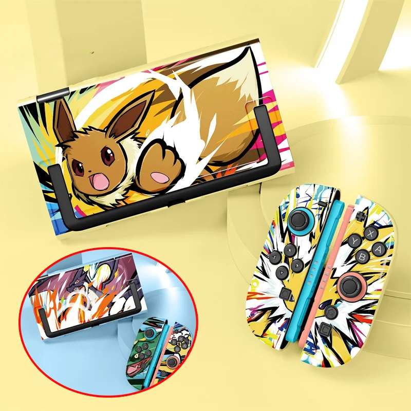 Image of Pokemon Anime Hartschalenhülle für Nintendo Switch 2 Joy-Con Controller Eevee Cartoon Geteilte Silikon Stoßfeste Schutzhülle