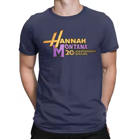 Hannah Montana 20th Anniversary Tshirts Men Cotton Top Tee Funny Round Neck Short Sleeve