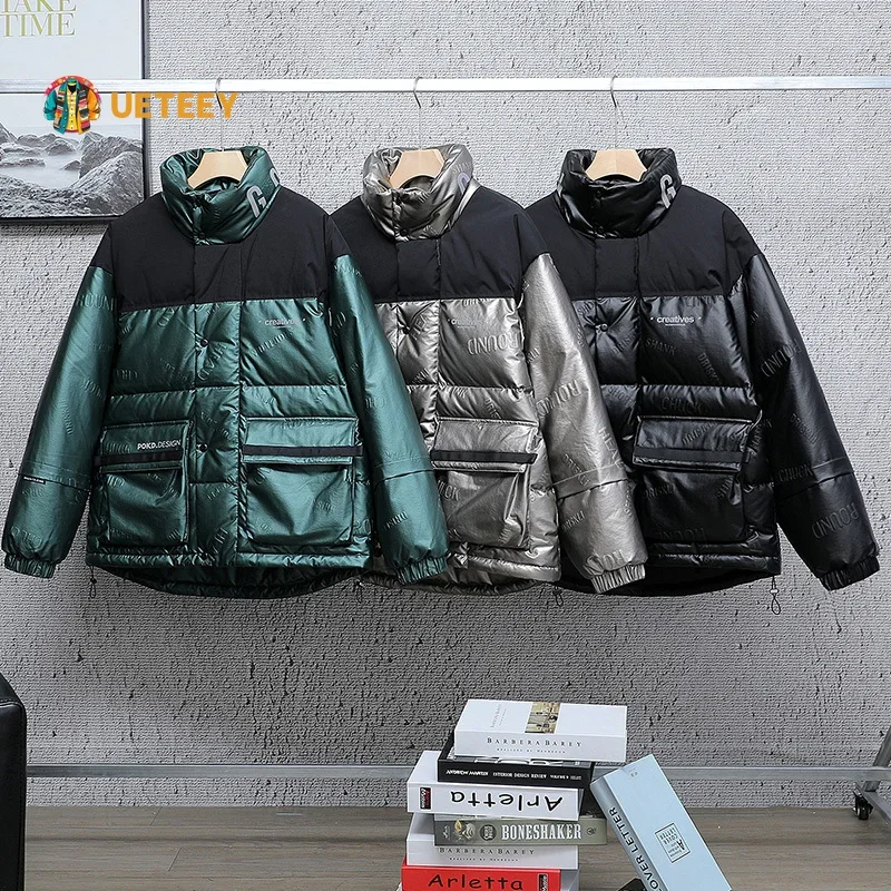 Winter Puffer Jacket  Men 90% White Duck Down Jackets High Quality Glossy Thicken Warm Casual High Street Coats Man Streetwear