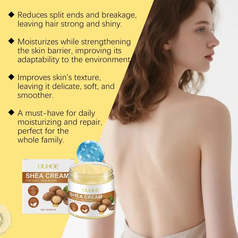 Multi Use Moisturizing Cream for Face Body Hair Nourishing Hydrating Repair Dry Skin Smooth Rough Areas Prevent Split Ends.