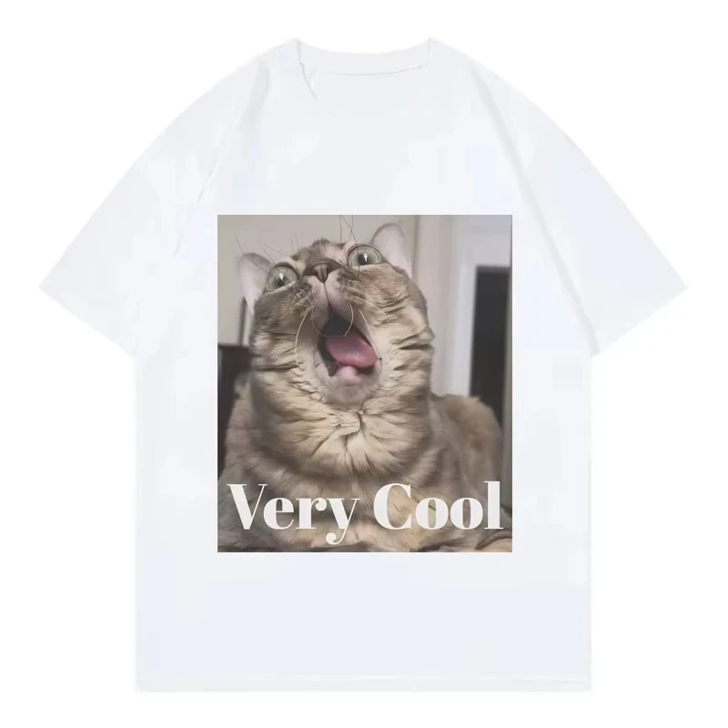 2026 HOT SALE Very Cool Cat Funny Graphic T-shirt Women Clothing Fashion Cute Short Sleeved T-shirt Casual Loose T-shirt