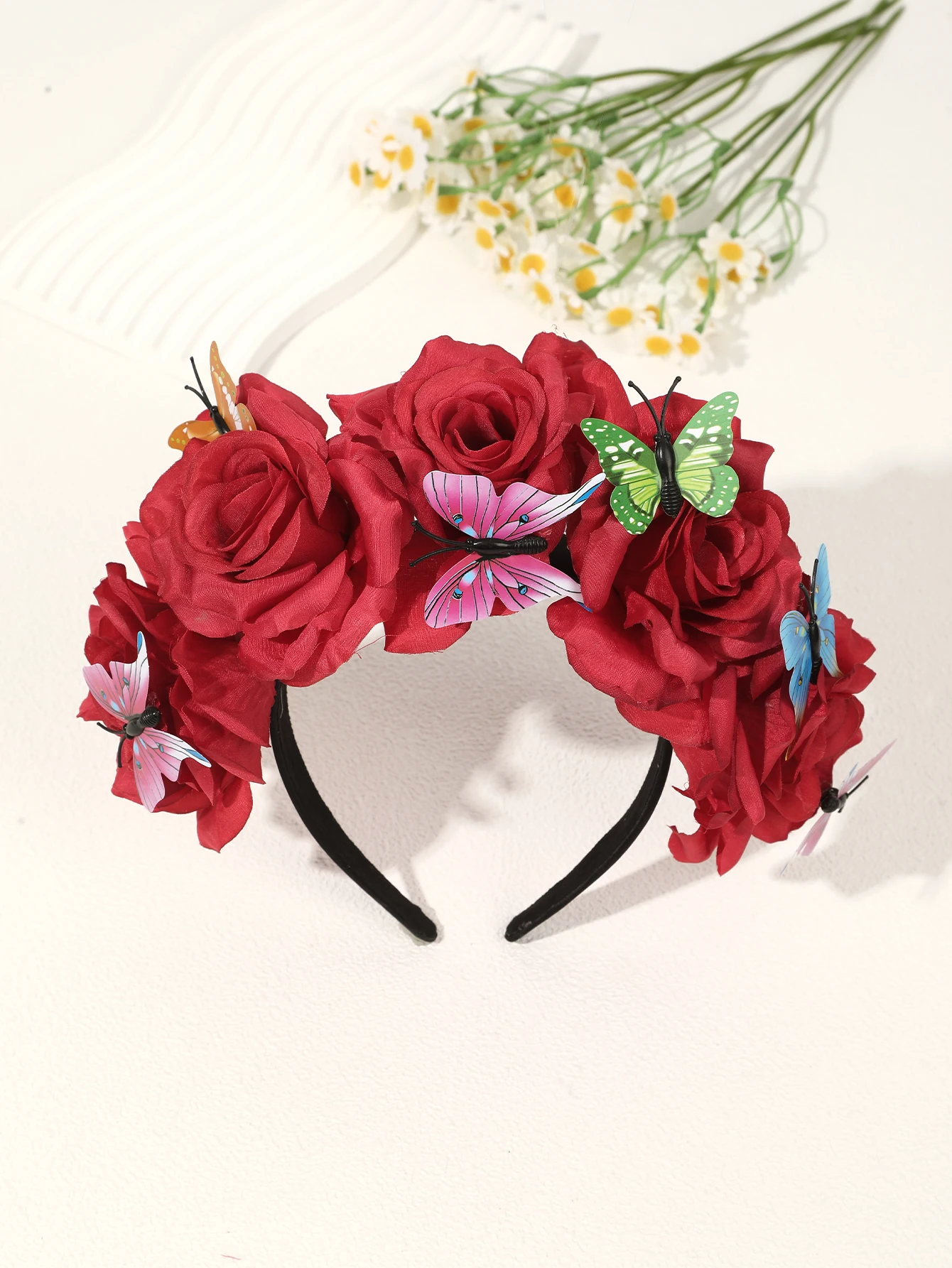 

1pc Fashion Floral Garland Head Hoop Romantic Bride Wedding Flower Hairband Hair Accessories Bohemian Headwear Women Headband