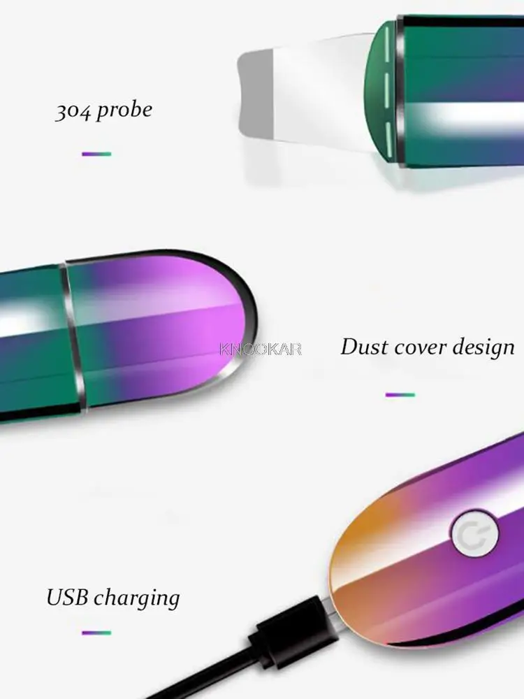 آلة رفع الجلد بالموجات فوق الصوتية تبديد الرؤوس السوداء منظف أيون أداة مقدمة تدليك والاسترخاء D293