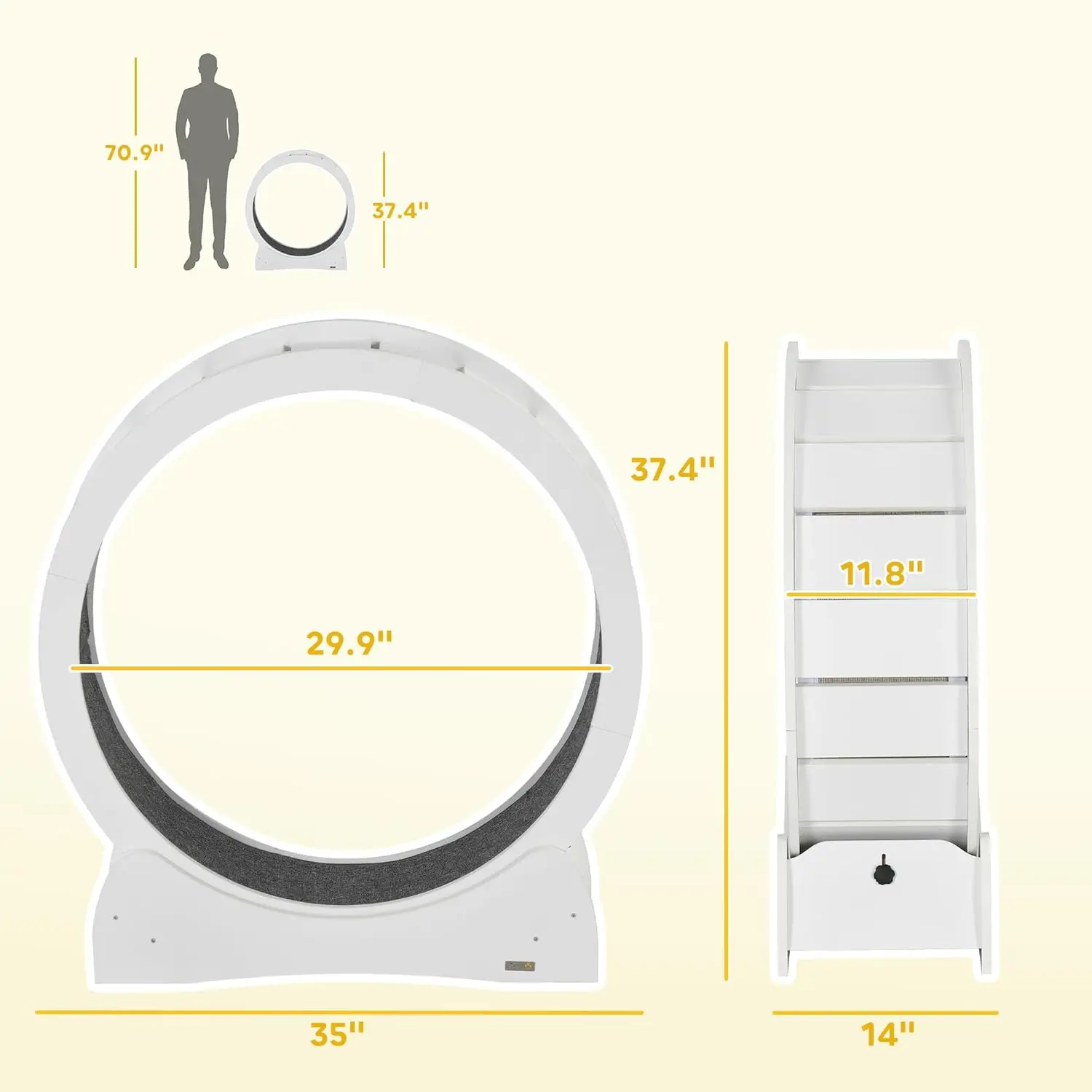 Cat Wheel for Indoor Cats,  Exercise Wheel, Treadmill with Brake,  Running Wheel for Fitness & Healthy,