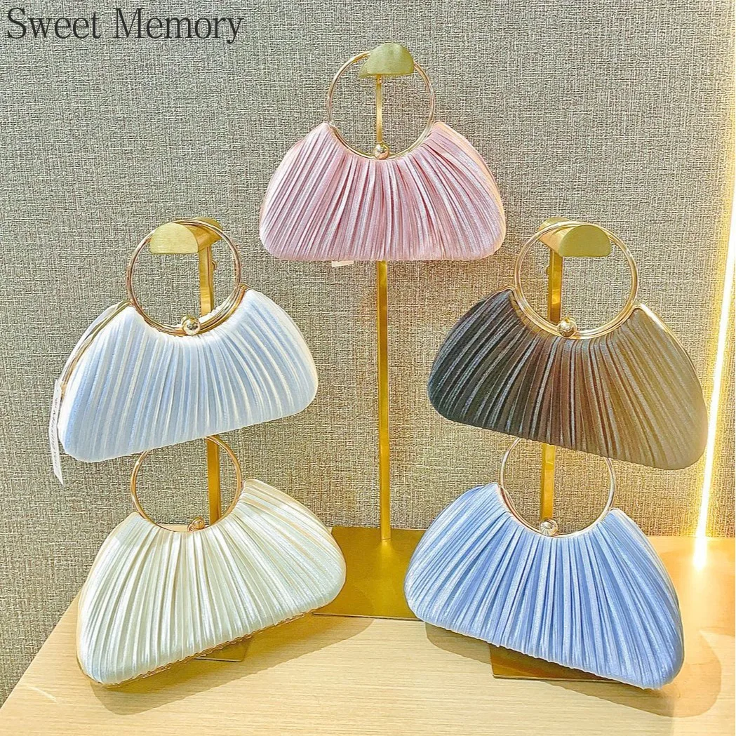 J137 Bags 2025 Sweet Memory Women Handbag, Pleated, Dinner Bag, Small Handbag Princess Socialite Banquet One Shoulder Bags