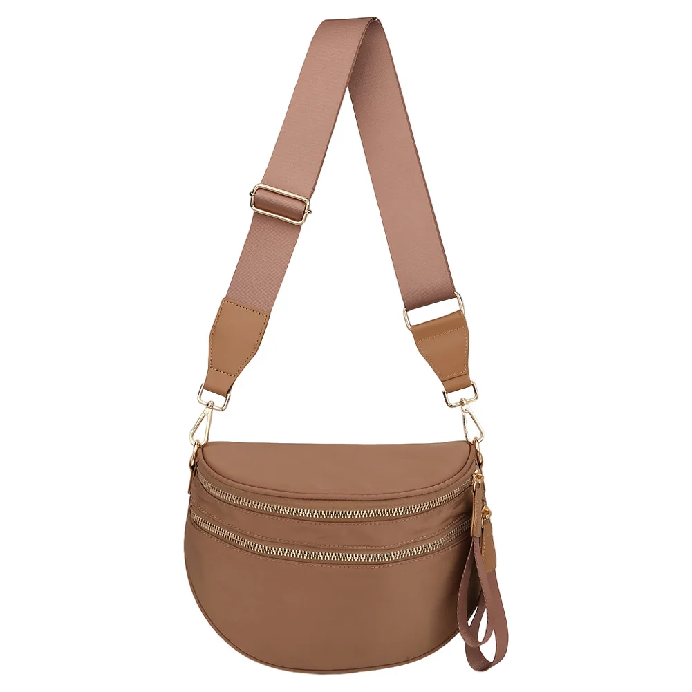 

Nylon Fanny Packs with Adjustable and Removable Strap Women Solid Color Shoulder Bag Retro Crossbody Bags Vintage Chest Pack