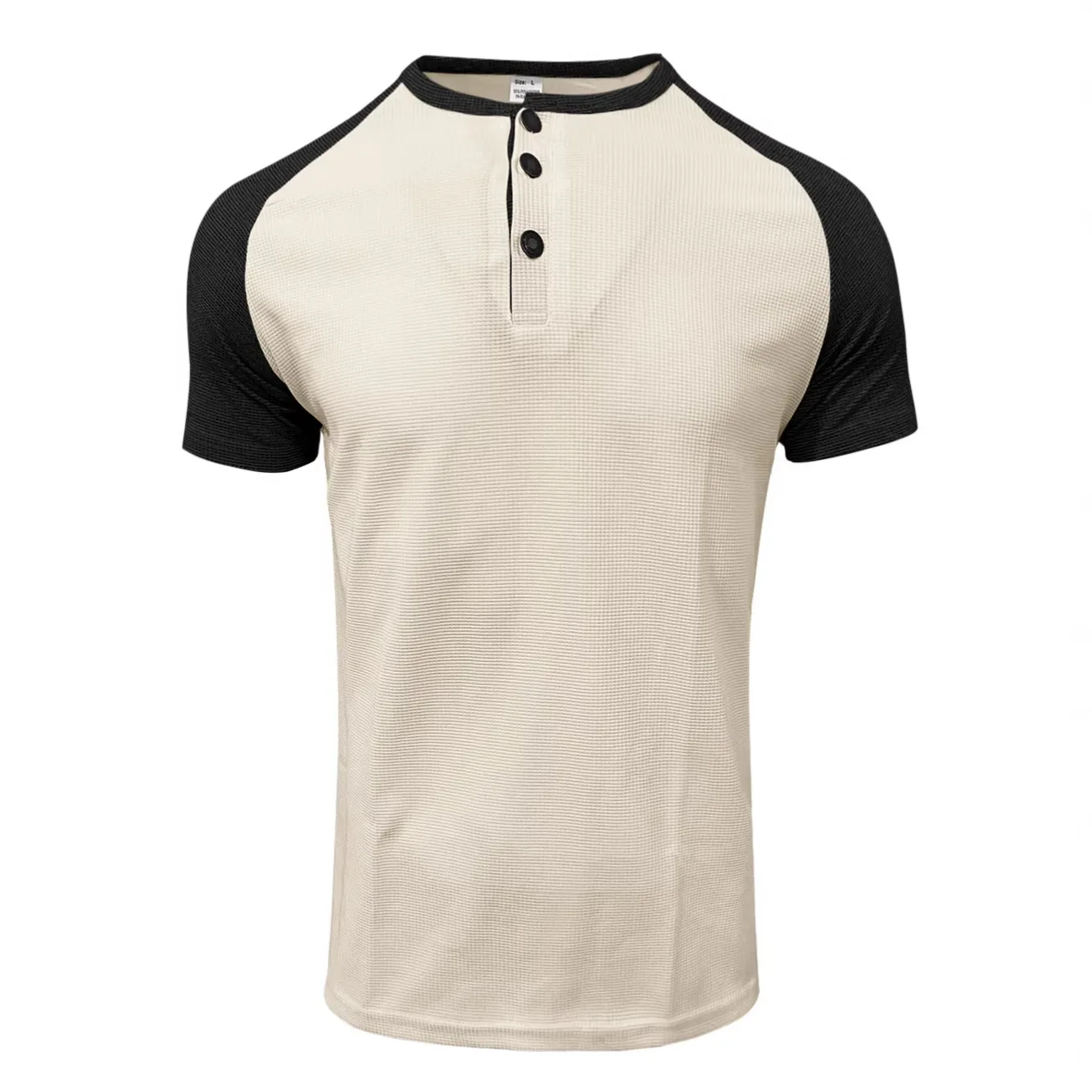 Summer New Men's Contrast Color Ragged Short Sleeve Top Casual T-Shirt cw94727
