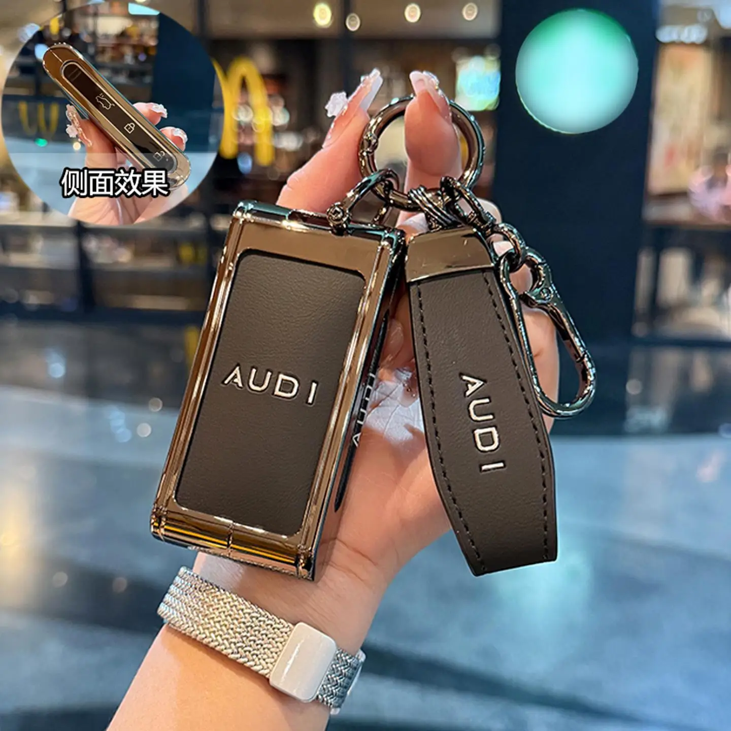 

Premium Leather Key Cover for Audi E5 Sportback (2026 Model) with Metal Clip - High-Quality Zinc Alloy Key Holder
