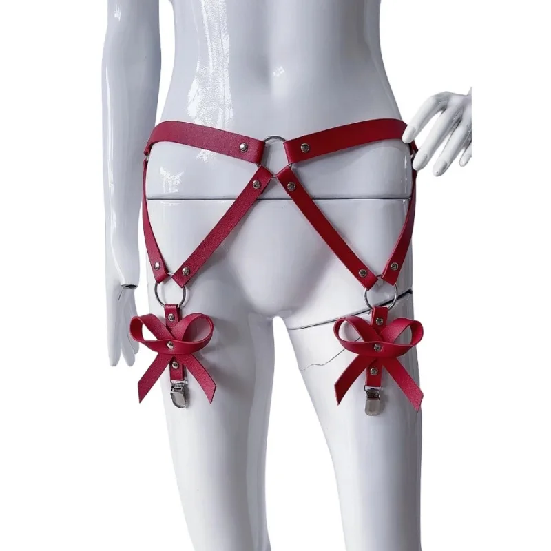 

Ярко-красные подвязки, чулки, зажимы в стиле ретро, сексуальные женские металлические зажимы для носков с бантом, аксессуары для ног, экзотические фетиш-аксессуары