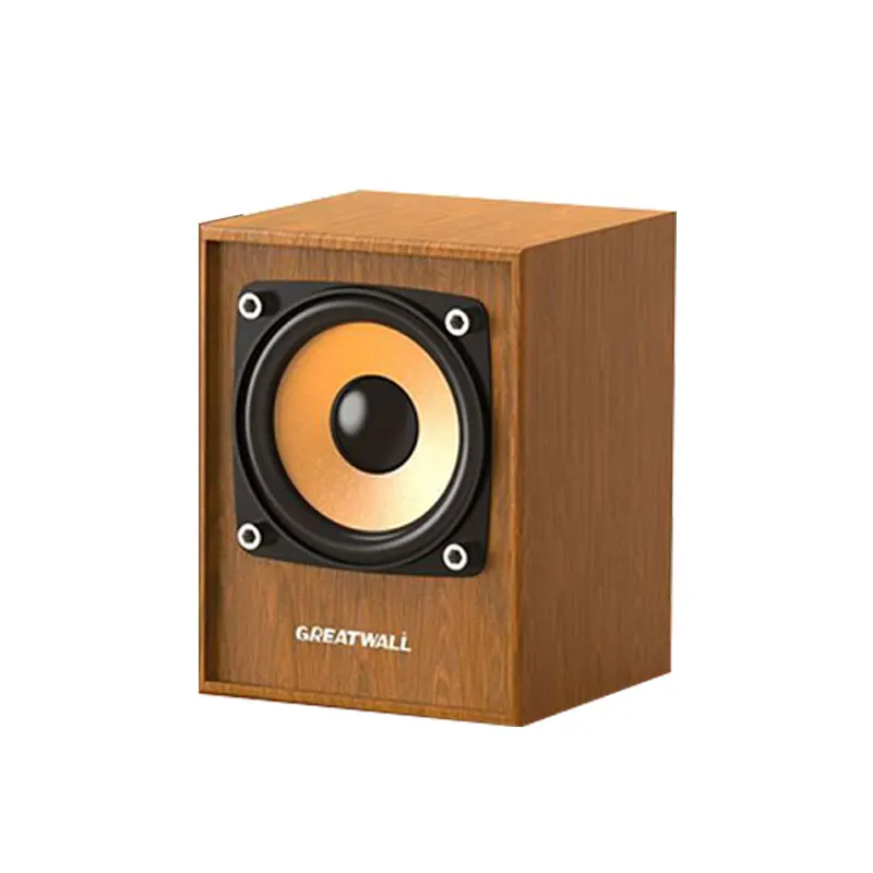G1 Amplifier Receiver Studio Monitor with 35mm Wired Wooden Cabinet Desktop Gaming Speakers with Volume Control Battery Powered